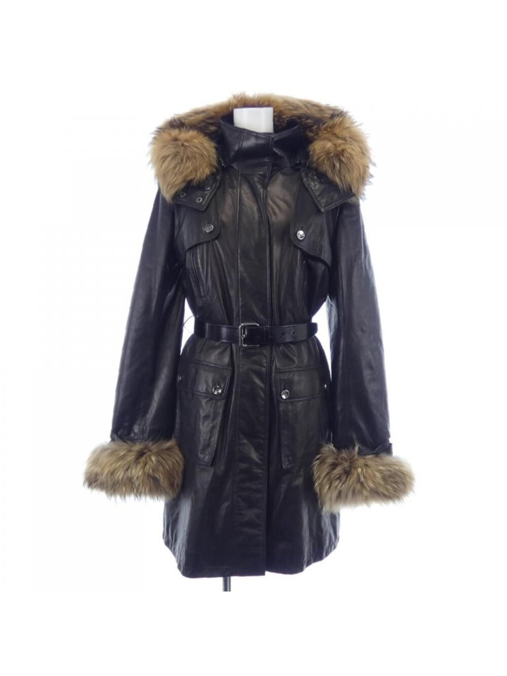 Loewe Leather Coat Black